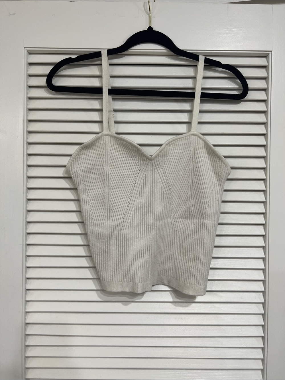 wild fable Cream Ribbed Sweetheart Neck Cami